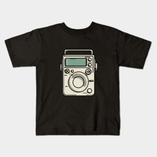 Vintage line art  of a Walkman Kids T-Shirt